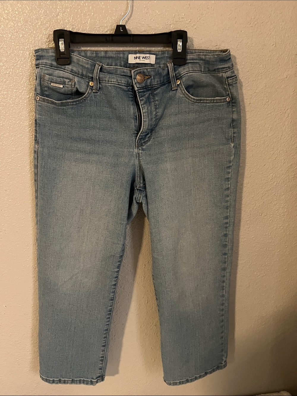 Nine West Light Blue Cropped Slim Jeans - Classic Wash